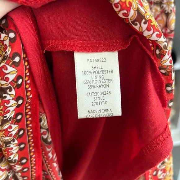 Max Studio Bohemian Lined Flowy Skirt Red Size Medium - Picture 6 of 6